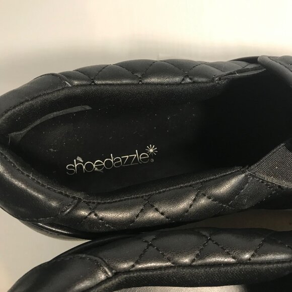 ShoeDazzle Sneakers Women's Quilted Slip-On Shoes Black Size 10 - Picture 5 of 9